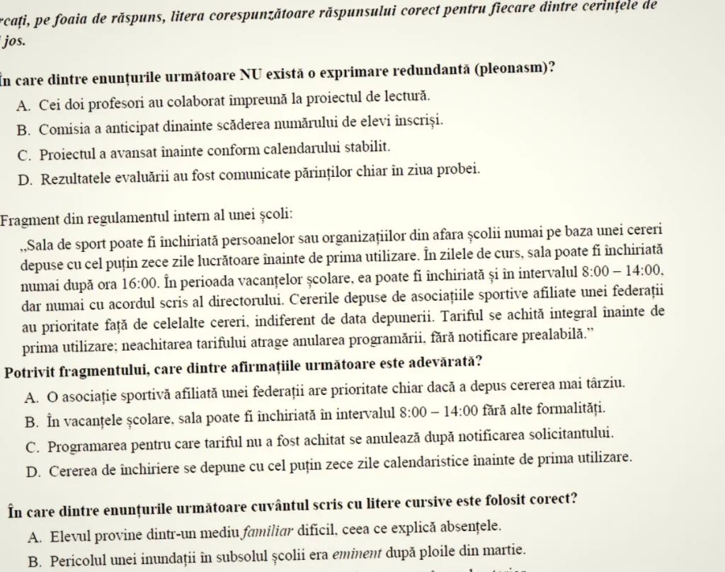 Subiecte concurs directori 2026: surprize la matematică și română